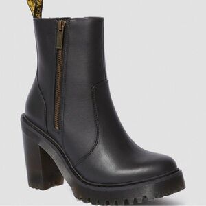 Dr. Martens Black Heeled Boots with Zipper